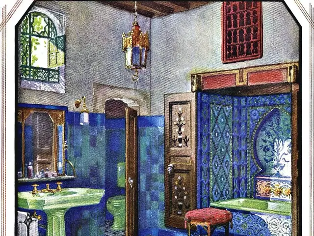 Revamped bathroom now boasts terracotta tiles, marble elements, and wooden details, turning it into...