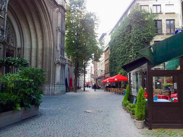 The picture is taken outside a city, on the street. In the center of the picture it is road. In the...