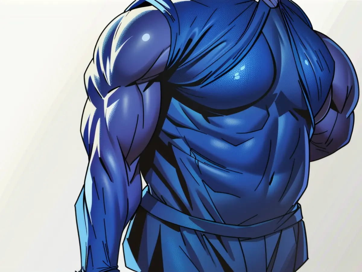 Suspect identities revealed in photograph showing alleged drug deal happening at park early morning hours Individual in casual attire, characterized by a blue hoodie pulled over head and loose-fitting jeans, casually positioned in a relaxed environment, with back towards observer.